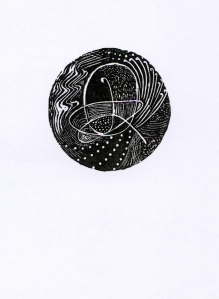 Hand printed wood engraving by Susanne Harding inspired by Fazal's signature.