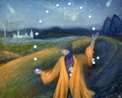 Segment of 'The Magician,' a painting by Silvia Pastore